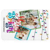 Merry & Bright Moderne Weihnachtsfamilie Magnet (Horizontal)