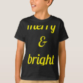 Merry Bright Navy Blue Yellow Gift T Shirt (Vorderseite)
