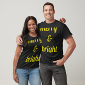 Merry Bright Navy Blue Yellow Gift T Shirt  (Unisex)