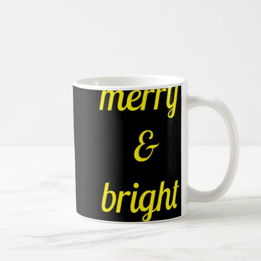 Merry Bright Navy Blue Yellow Gift T Shirt  Kaffeetasse (Rechts)