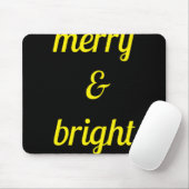 Merry Bright Navy Blue Yellow Gift T Shirt  Mousepad (Mit Mouse)