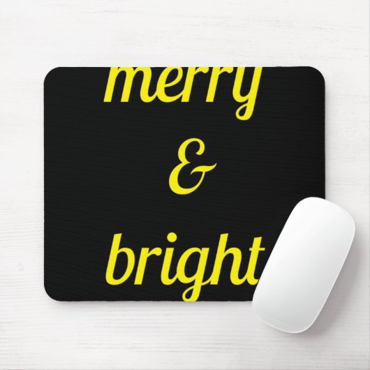 Merry Bright Navy Blue Yellow Gift T Shirt  Mousepad (Mit Mouse)
