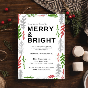 Merry Bright Neighbhood Christmas Party Einladung