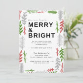 Merry Bright Neighbhood Christmas Party Einladung (Stehend Vorderseite)