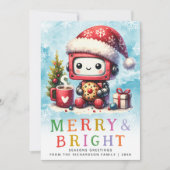 Merry & Bright Niedlich Robot Weihnachten (Vorderseite)