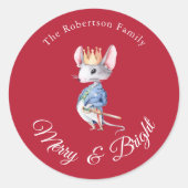 Merry & Bright Nutcracker Mouse Christmas Sticker (Vorderseite)