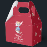 Merry & Bright Nutcracker Mouse Favor Box Geschenkschachtel<br><div class="desc">Add a touch of nostalgic charm to your holiday celebrations with this elegant Christmas favor box. Featuring a watercolor nutcracker mouse on a rich red background with the festive phrase “Merry & Bright, ” it brings warmth and whimsy to your holiday table. Perfect for party favors, small gifts, or festive...</div>