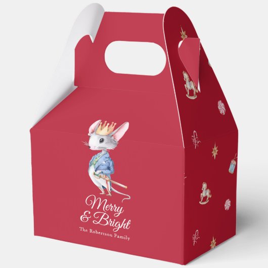 Merry & Bright Nutcracker Mouse Favor Box Geschenkschachtel (Vorderseite)