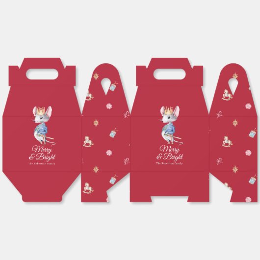 Merry & Bright Nutcracker Mouse Favor Box Geschenkschachtel (Ungeklappt)