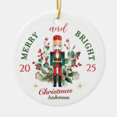 Merry & Bright Nutcracker Solder Holly Berry Keramik Ornament (Vorne)