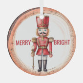 Merry Bright Nutcracker Toy Soldier Ornament Aus Glas (Vorderseite)