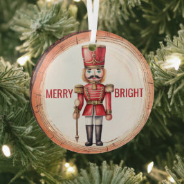 Merry Bright Nutcracker Toy Soldier Ornament Aus Glas
