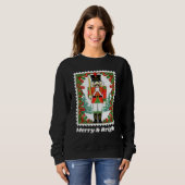Merry & Bright Nutcracker Weihnachtspostpostage-Br Sweatshirt (Vorne ganz)