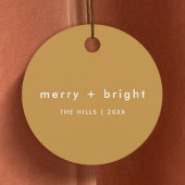 Merry + Bright | Ocher Mustard Gold Christmas Geschenkanhänger