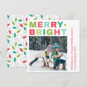 Merry + Bright One Foto Weihnachtskarte