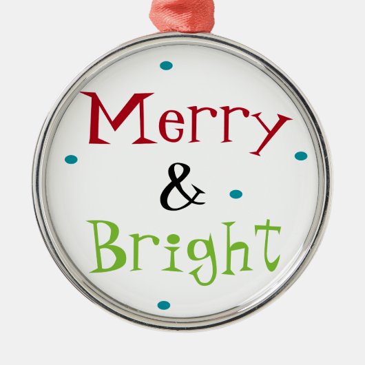 Merry & Bright Ornament Aus Metall (Vorne)