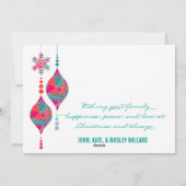 Merry & Bright Ornaments Feiertagskarte (Rückseite)