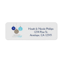 Merry & Bright Ornaments Holiday Address Labels