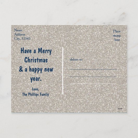 Merry & Bright Ornaments Urlaub Winter Postkarte (Rückseite)