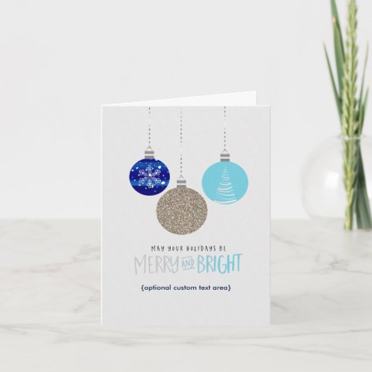 Merry & Bright Ornaments Urlaubskarte Feiertagskarte (Vorderseite)