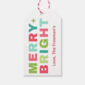 Merry + Bright Pastel Holiday Gift Tag Geschenkanhänger (Vorderseite)