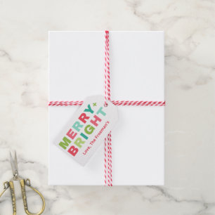Merry + Bright Pastel Holiday Gift Tag Geschenkanhänger