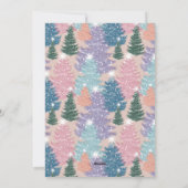 Merry & Bright Pastel Weihnachtsbaumwald Foto Feiertagskarte (Rückseite)