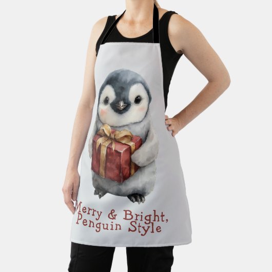 Merry & Bright Penguin Christmas Schürze (InSitu)