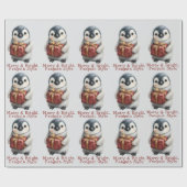 Merry & Bright Penguin Weihnachten Geschenkpapier (Flach)