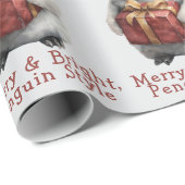 Merry & Bright Penguin Weihnachten Geschenkpapier (Rolleneckpunkt)