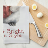 Merry & Bright Penguin Weihnachten Geschirrtuch (Viertel Falte)