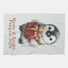 Merry & Bright Penguin Weihnachten Geschirrtuch