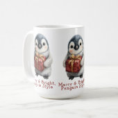 Merry & Bright Penguin Weihnachten Kaffeetasse (Vorderseite Links)