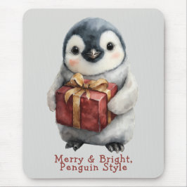 Merry & Bright Penguin Weihnachten Mousepad