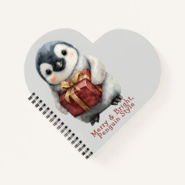Merry & Bright Penguin Weihnachten Notizblock