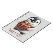 Merry & Bright Penguin Weihnachten Notizblock (Linke Seite)