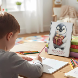 Merry & Bright Penguin Weihnachten Notizblock