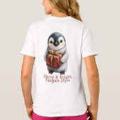 Merry & Bright Penguin Weihnachten T-Shirt (Rückseite)