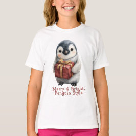 Merry & Bright Penguin Weihnachten T-Shirt