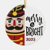 Merry & Bright personalisiert Keramik Ornament (Vorne)
