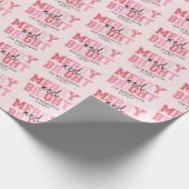 Merry & Bright Personalisiert Modern Pink Christma Geschenkpapier (Ecke)