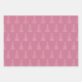 Merry & Bright pink grüne Goldschneeflocken & Bäum Geschenkpapier Set (Vorderseite 2)