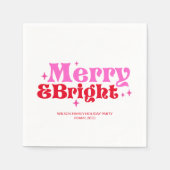 Merry & Bright Pink & Red Custom Christmas Serviette (Vorderseite)