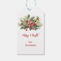 Merry Bright Poinsettia Berries Weihnachtsfest