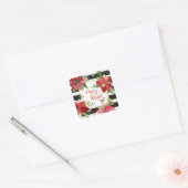 Merry & Bright Poinsettias, Black Stripe Stickers (Umschlag)