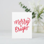 Merry & Bright Postkarte (Stehend Vorderseite)