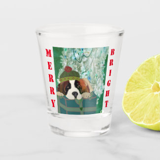 Merry & Bright Puppy Shot Glass Schnapsglas