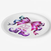 Merry & Bright Purple Christmas Paper Plates Pappteller (Schrägansicht)