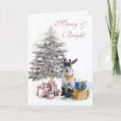 Merry & Bright Pygmy Goat Baby Pink Karte (Vorderseite)