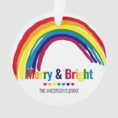 Merry & Bright | Rainbow Hope Foto Christmas Ornament (Vorderseite)